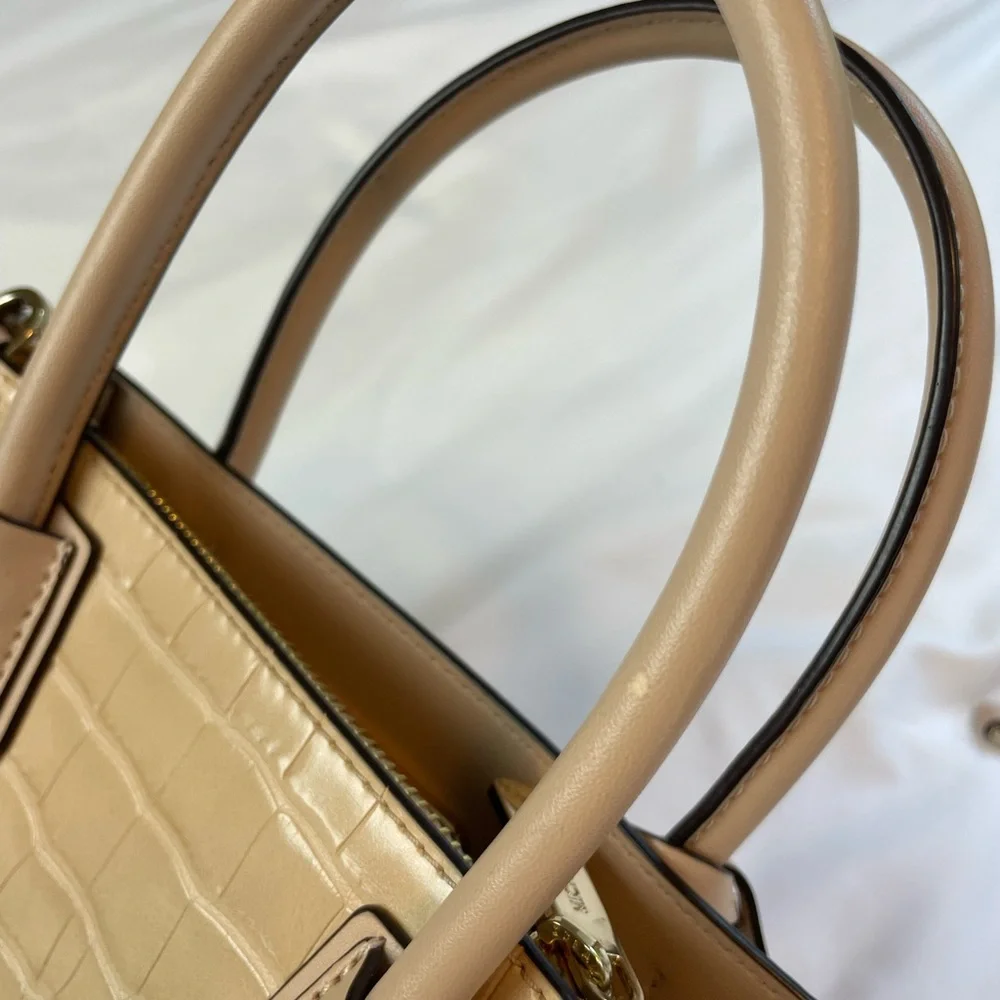 Michael Kors Tan Croc-Embossed Crossbody Bag - Picture 10 of 16